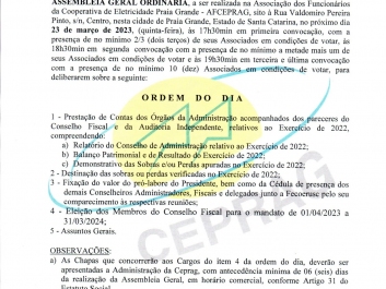 EDITAL DE CONVOCAÇÃO ASSEMBLEIA GERAL ORDINÁRIA 